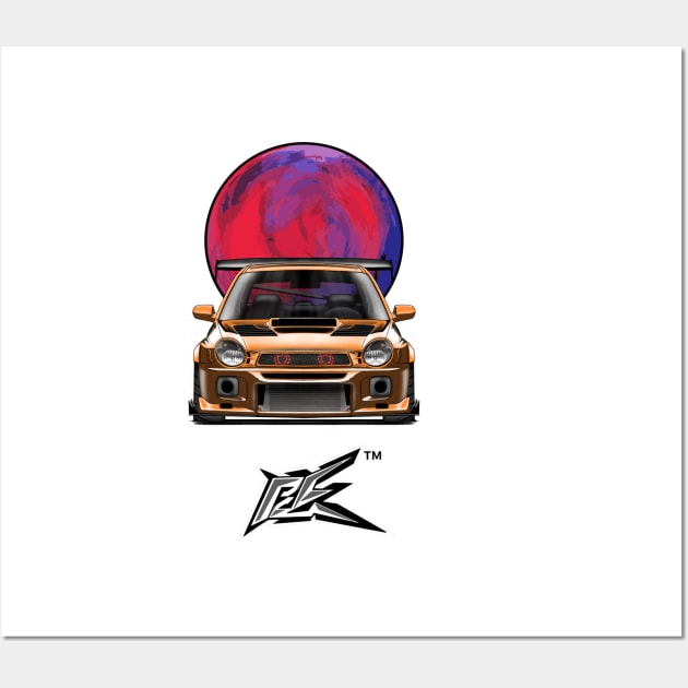 SUBARU IMPREZA WRX GC8 BUGEYE orange Wall Art by naquash